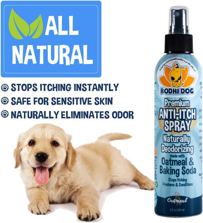 Itch Relief Spray - Natural Relief for Dry, Itchy, Allergic, or Bug-Bitten Skin - Safe for Dogs & Cats - Soothing Oatmeal Formula - Made in USA (Oatmeal, 8 Fl Oz)